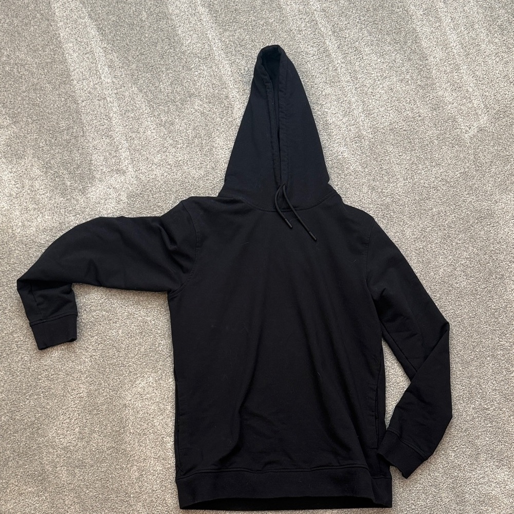 Cuts classic Men’s Black Pullover Hoodie – Minimal Everyday Sweatshirt Large